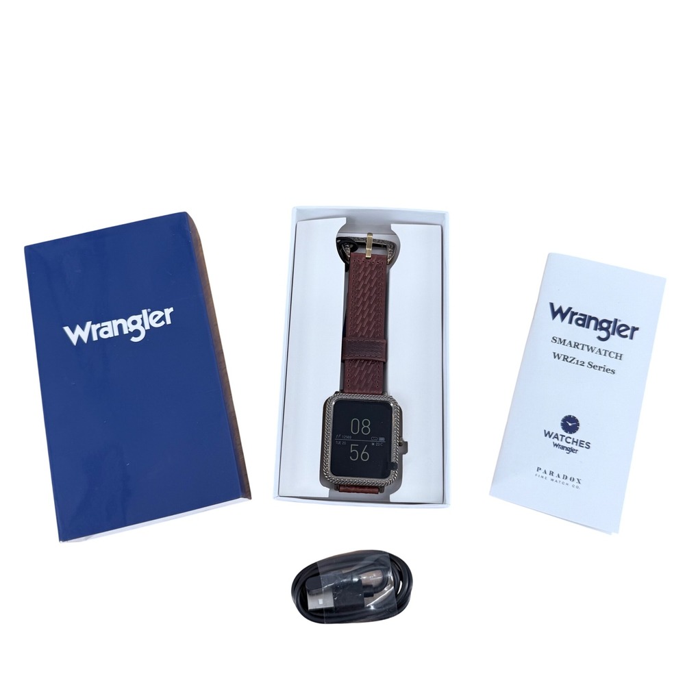 Wrangler WRZ12-245BW Smartwatch Bronze Brown Leather Strap Digital Watch NIB